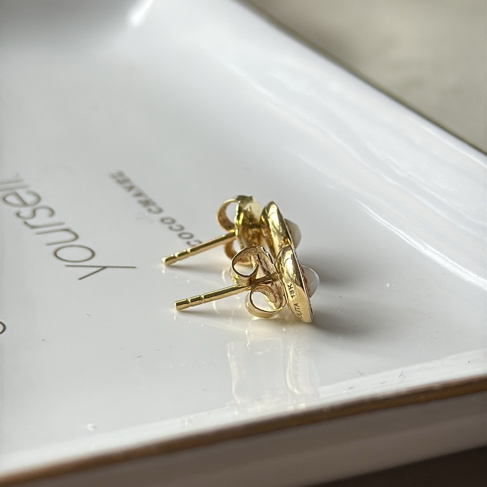 Ippolita Mother of Pearl Diamond 18k Mini Lollipop Stud Earrings - Picture 6 of 9